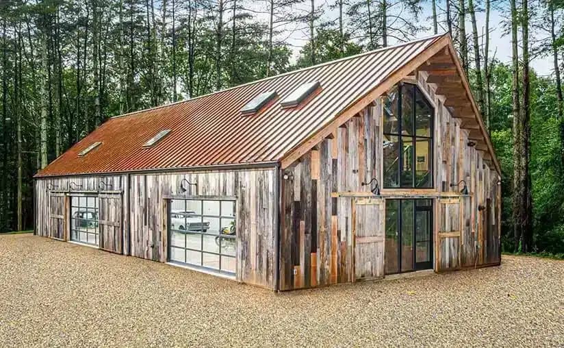 Avante clear black barn garage door