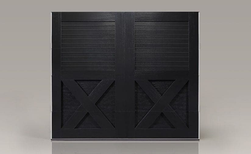 Canyon ridge louver solid black solo garage door
