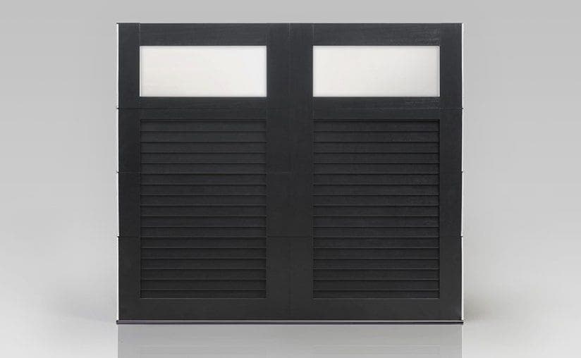 Canyon ridge louver window black solo garage door