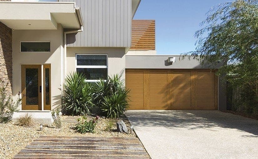 Canyon ridge louver solid medium garage door