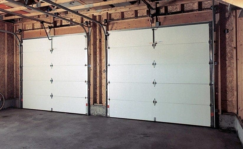 Classic steel inside garage door