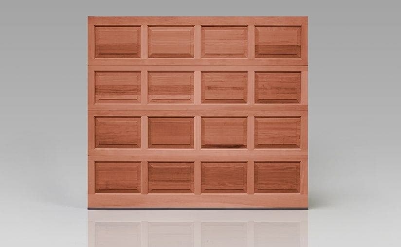 Classic wood design short solid cedar solo garage door