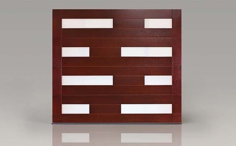 Reserve modern design offset window solo garage door