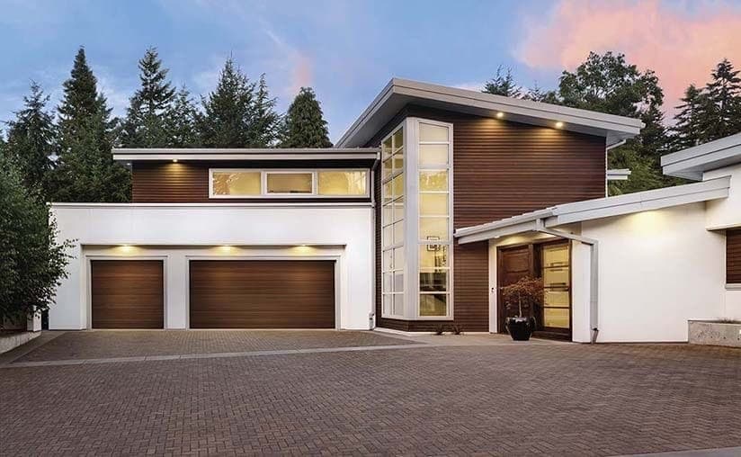 Reserve modern design cladding solid garage door